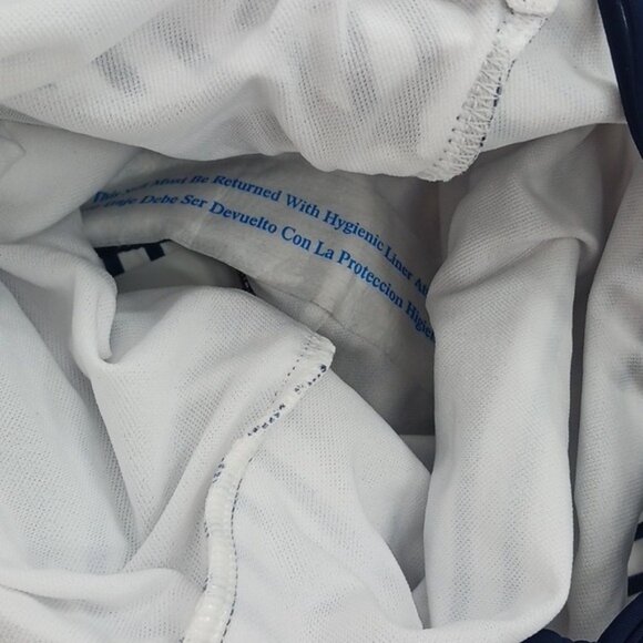 Kona Sol Swimsuit Blue White Striped One Piece Criss-Cross Back Womens Size S - Picture 9 of 12